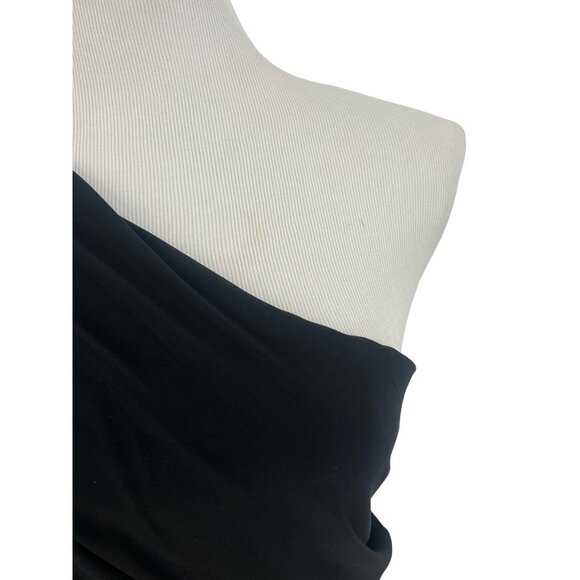 The Limited One-Shoulder Elegant Asymmetrical Ruched Evening Party Dress - Picture 3 of 16